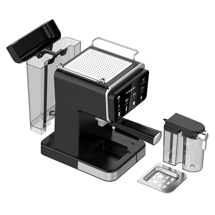 Cafetera nарро 9 en 1 Espresso Barista Craft 1350W Bomba Italiana 20BAR, Calentamiento Rápido Thermoblock, Depósito Leche 0.5L Depósito Agua 1,5L Panel Táctil, para Café de Filtro y Cápsulas de Nespresso