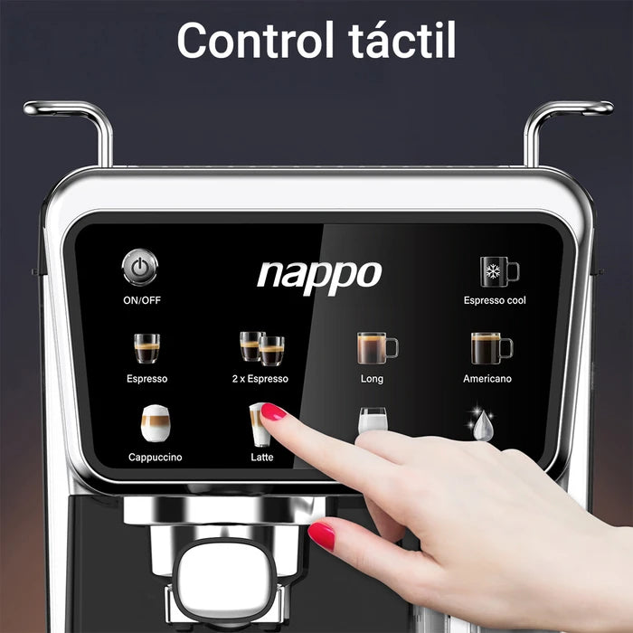 Cafetera nарро 9 en 1 Espresso Barista Craft 1350W Bomba Italiana 20BAR, Calentamiento Rápido Thermoblock, Depósito Leche 0.5L Depósito Agua 1,5L Panel Táctil, para Café de Filtro y Cápsulas de Nespresso